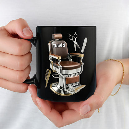 Master Barber At Your Service With Professional Barber Chair And Tools