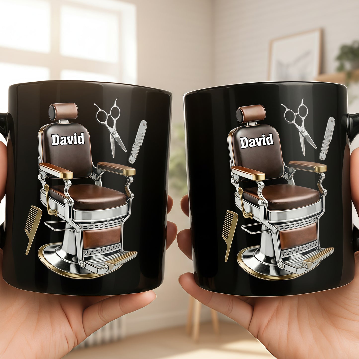 Master Barber At Your Service With Professional Barber Chair And Tools