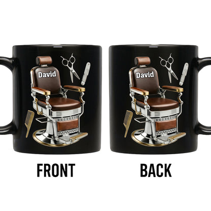 Master Barber At Your Service With Professional Barber Chair And Tools