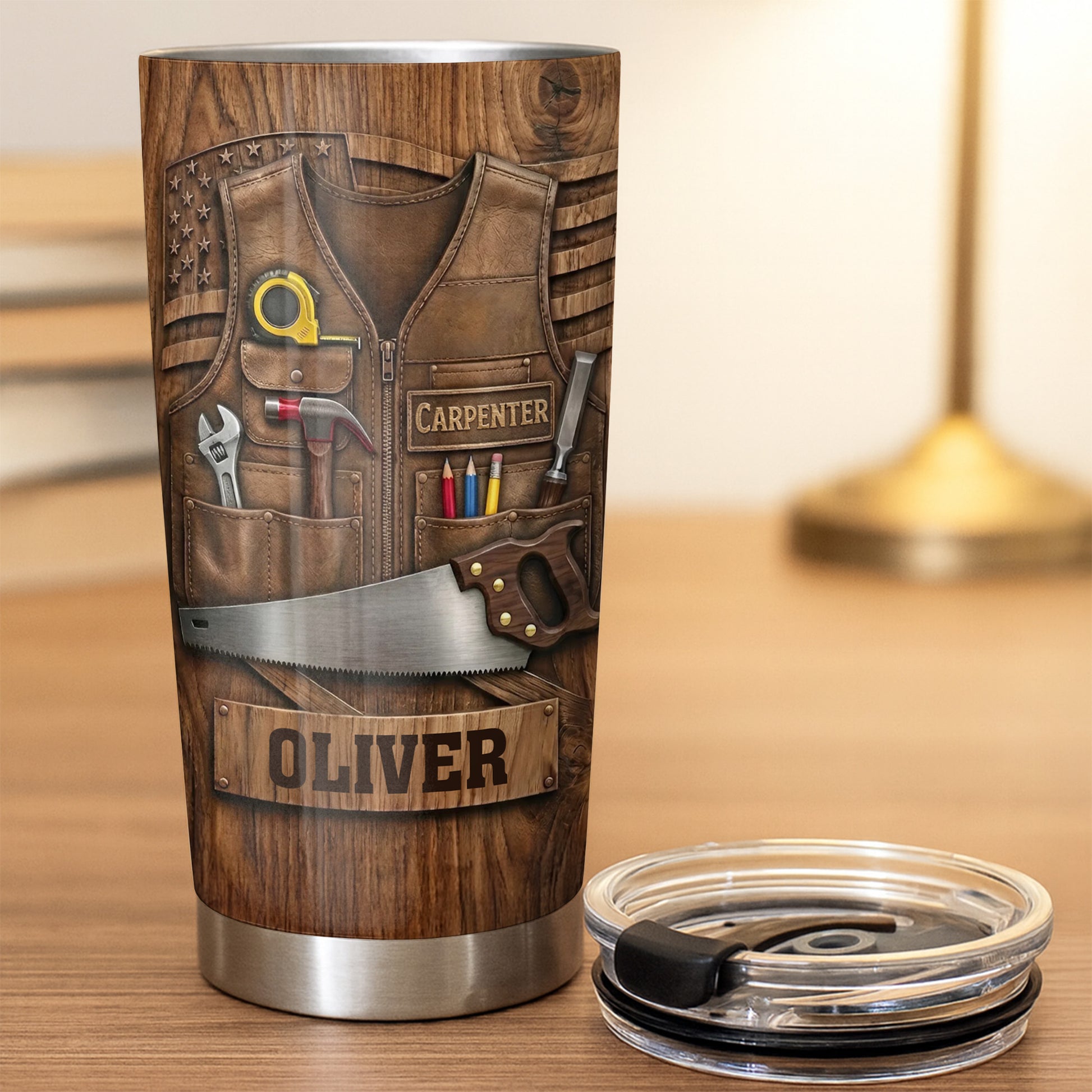 Carpenter Vest And Tools Tumbler
