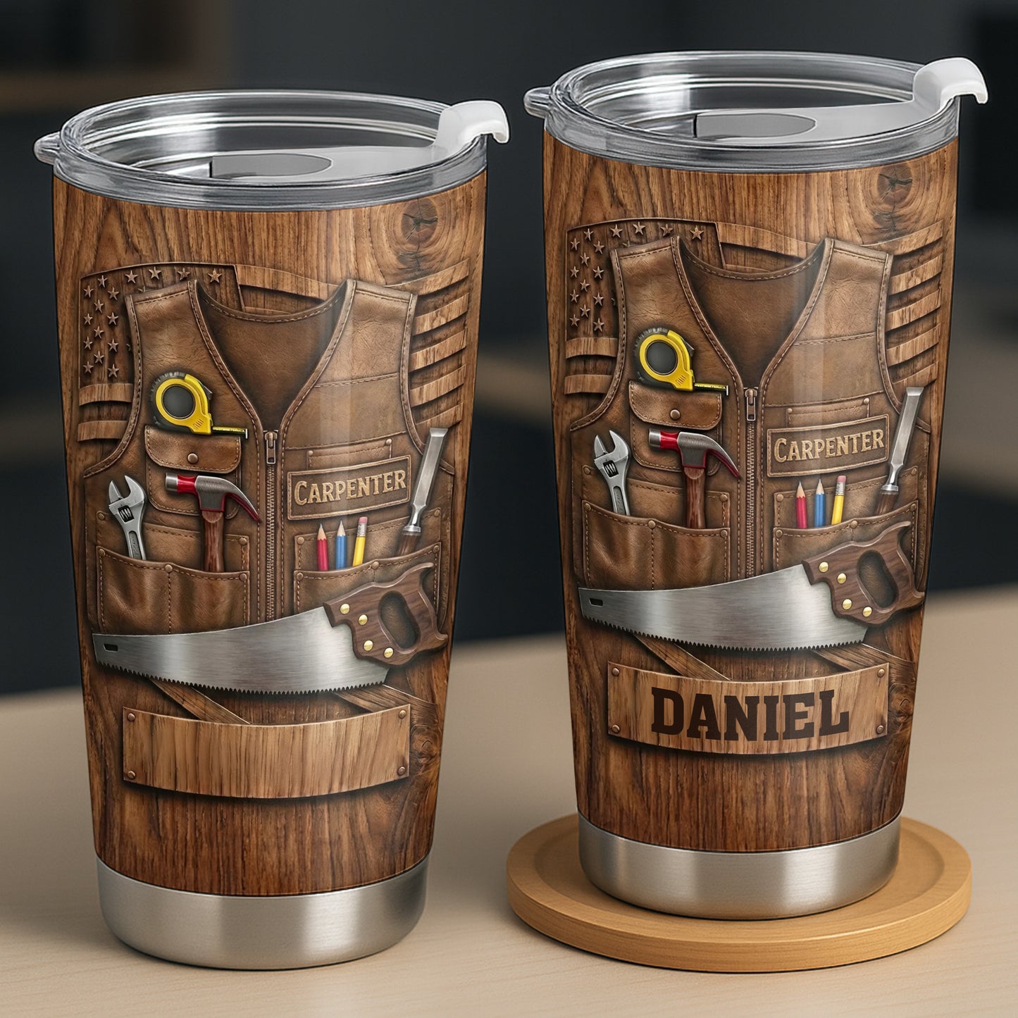 Carpenter Vest And Tools Tumbler