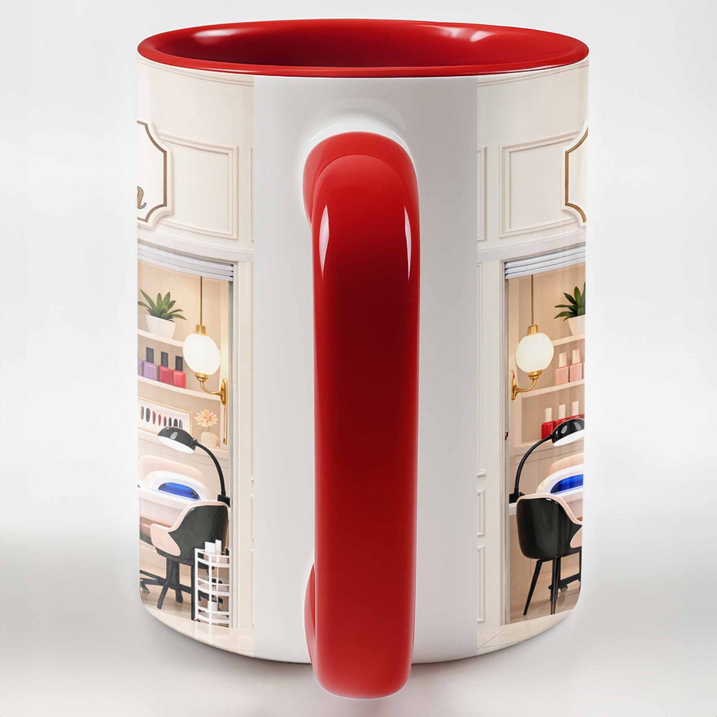 My Nail Salon Interior Scene With Polish Bottles - Personalized Custom Accent Mug - JBS123_AMUG