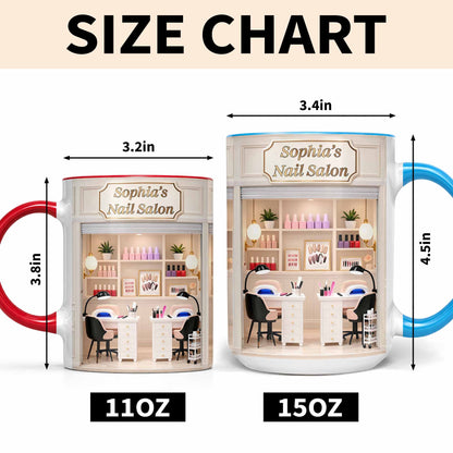 My Nail Salon Interior Scene With Polish Bottles - Personalized Custom Accent Mug - JBS123_AMUG