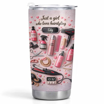 Just A Girl Who Loves Hairstyling With Hearts And Salon Tools