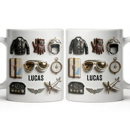 Adventure Awaits, Customize With Icons Of Travel And Aviation