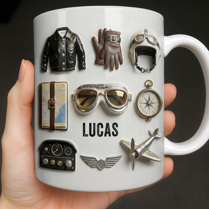 Adventure Awaits, Customize With Icons Of Travel And Aviation