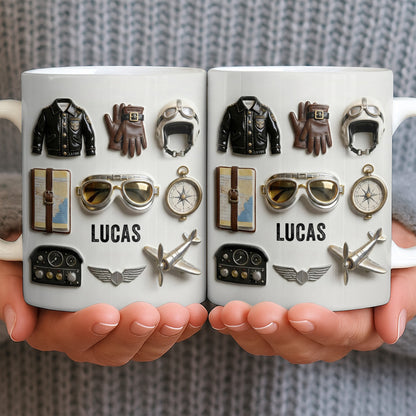 Adventure Awaits, Customize With Icons Of Travel And Aviation