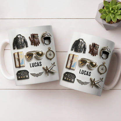 Adventure Awaits, Customize With Icons Of Travel And Aviation