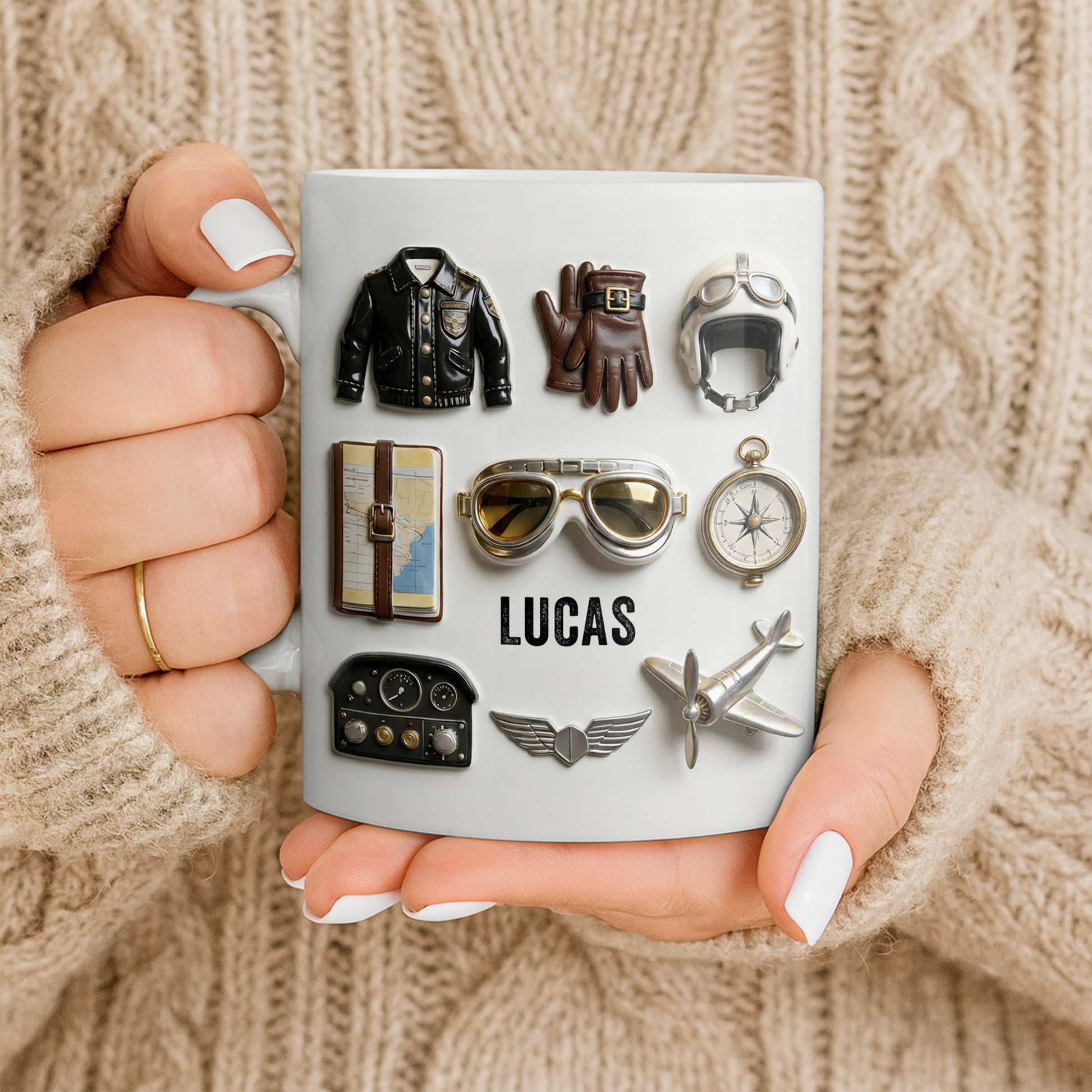 Adventure Awaits, Customize With Icons Of Travel And Aviation