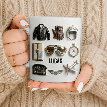 Adventure Awaits, Customize With Icons Of Travel And Aviation