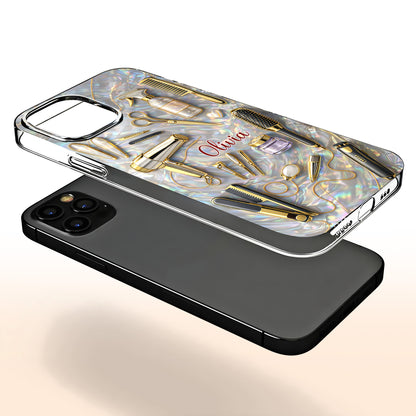 Styling With Passion And Elegance Gold Hair Salon Tools Pattern