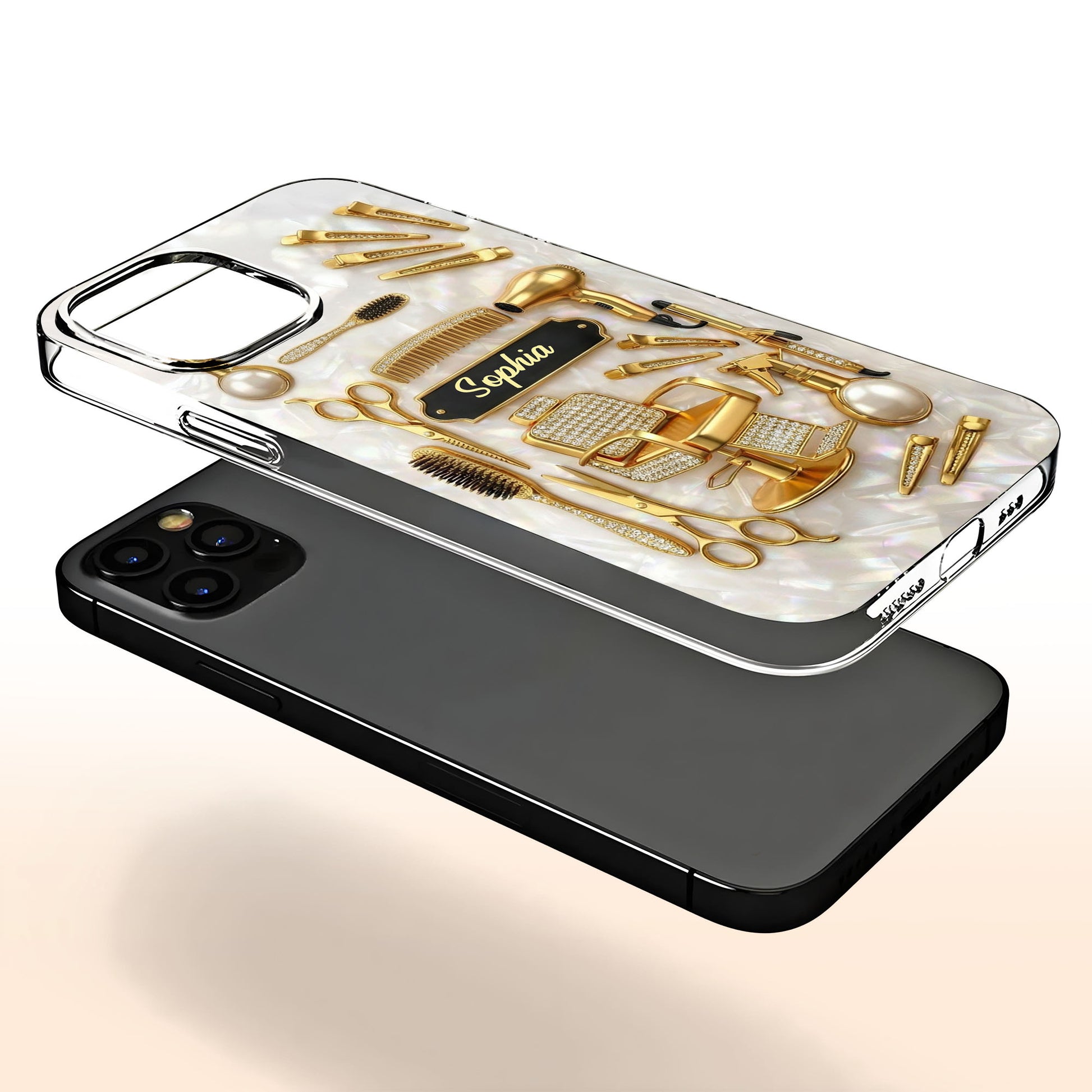 Master Of Style Hair Salon Tools And Golden Barber Chair