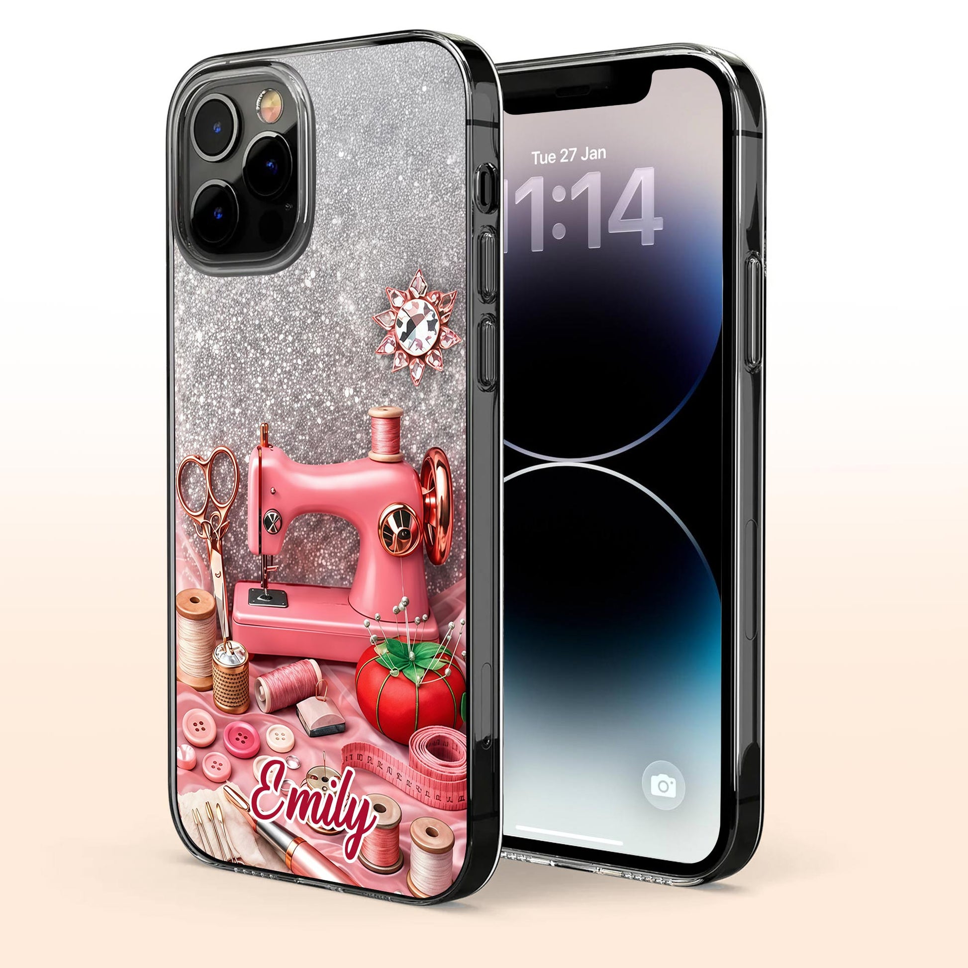 Stitching With Love Personalized Sewing Machine And Craft Supplies Design