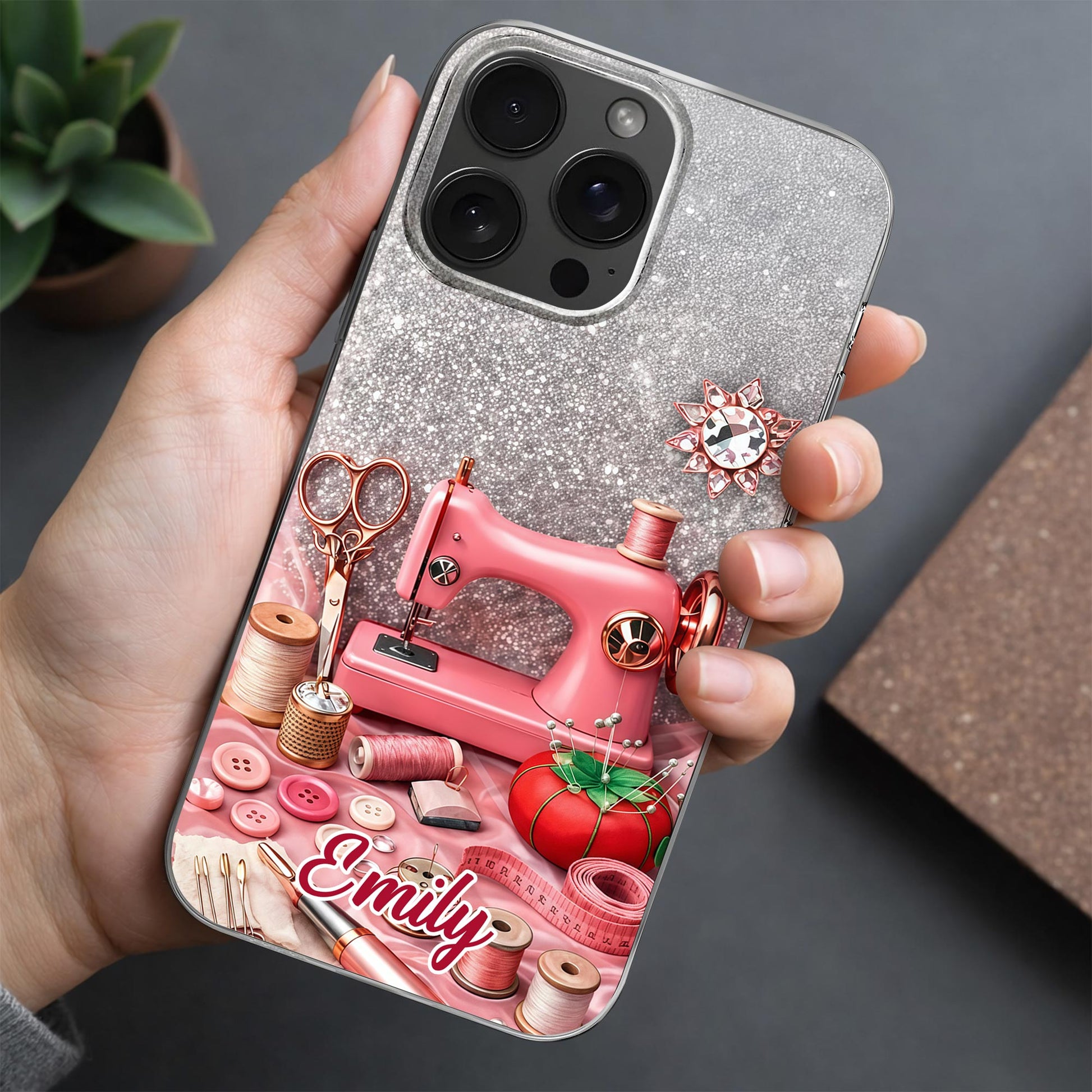 Stitching With Love Personalized Sewing Machine And Craft Supplies Design