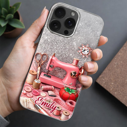 Stitching With Love Personalized Sewing Machine And Craft Supplies Design