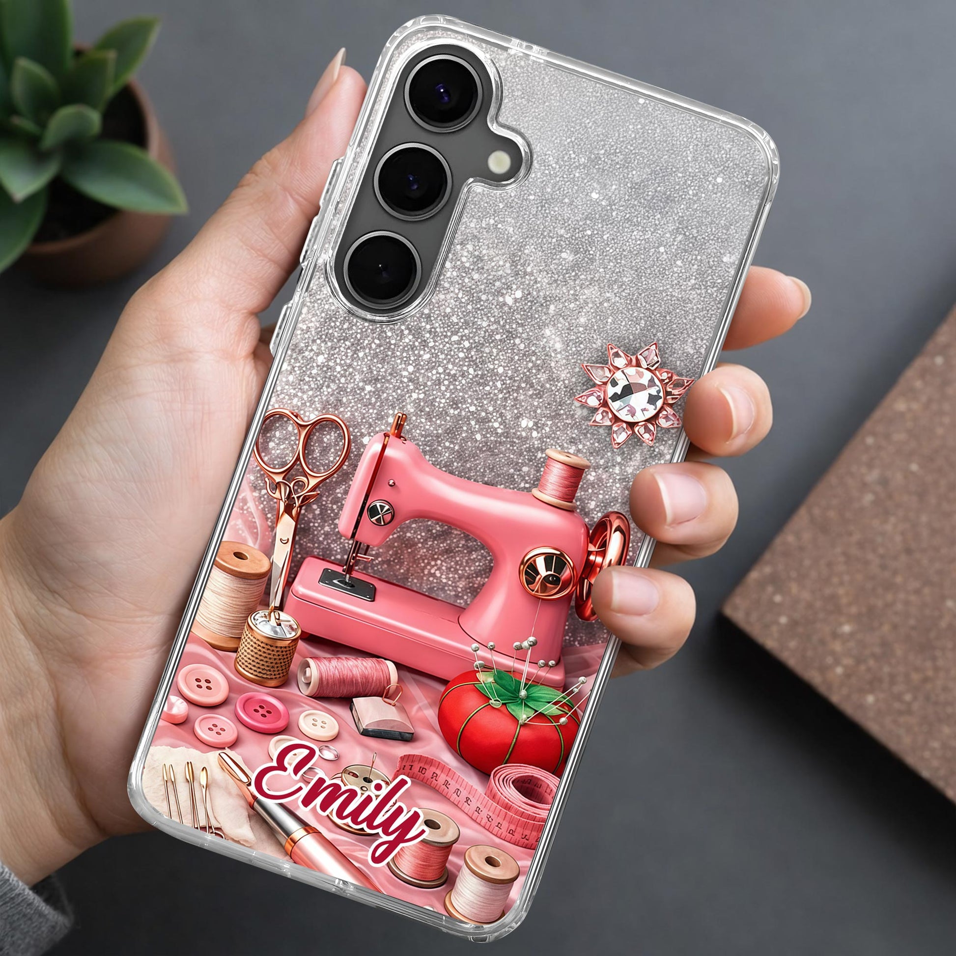 Stitching With Love Personalized Sewing Machine And Craft Supplies Design