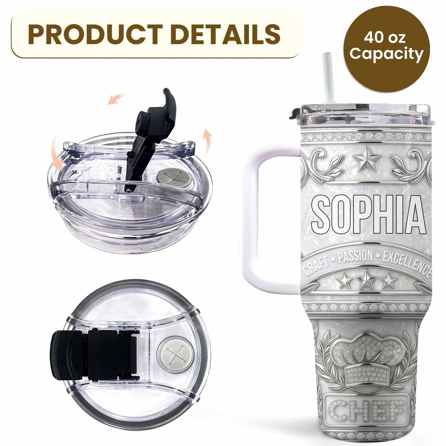 Craft Passion Excellence Chef Hat With Elegant Silver Stars