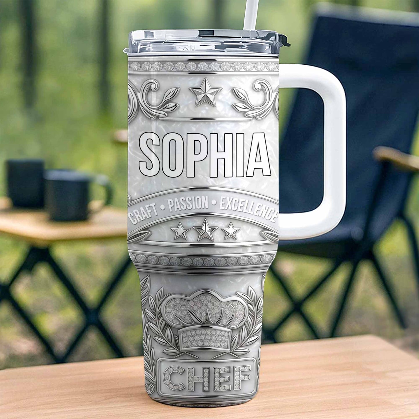 Craft Passion Excellence Chef Hat With Elegant Silver Stars