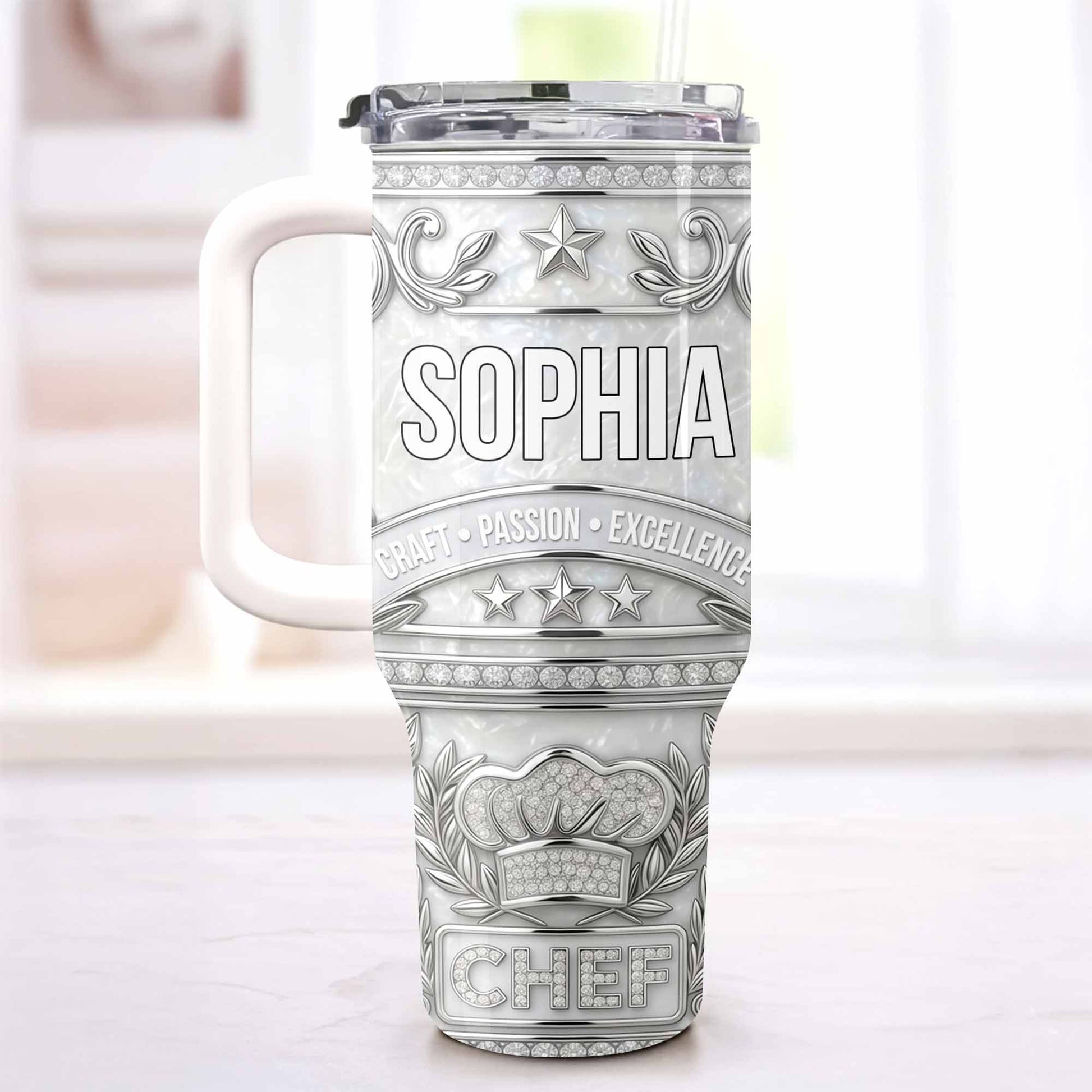 Craft Passion Excellence Chef Hat With Elegant Silver Stars