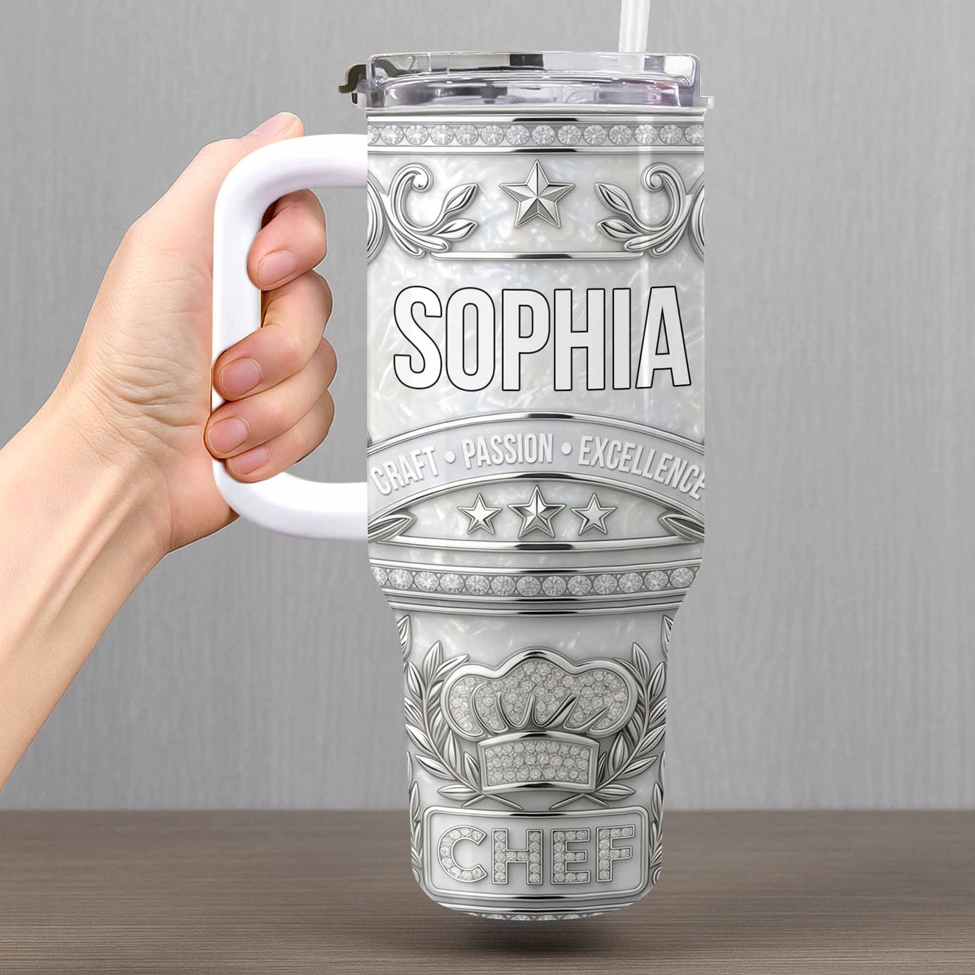 Craft Passion Excellence Chef Hat With Elegant Silver Stars