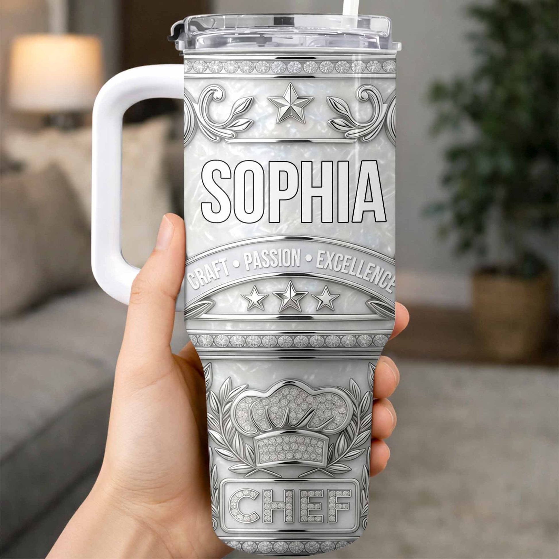 Craft Passion Excellence Chef Hat With Elegant Silver Stars