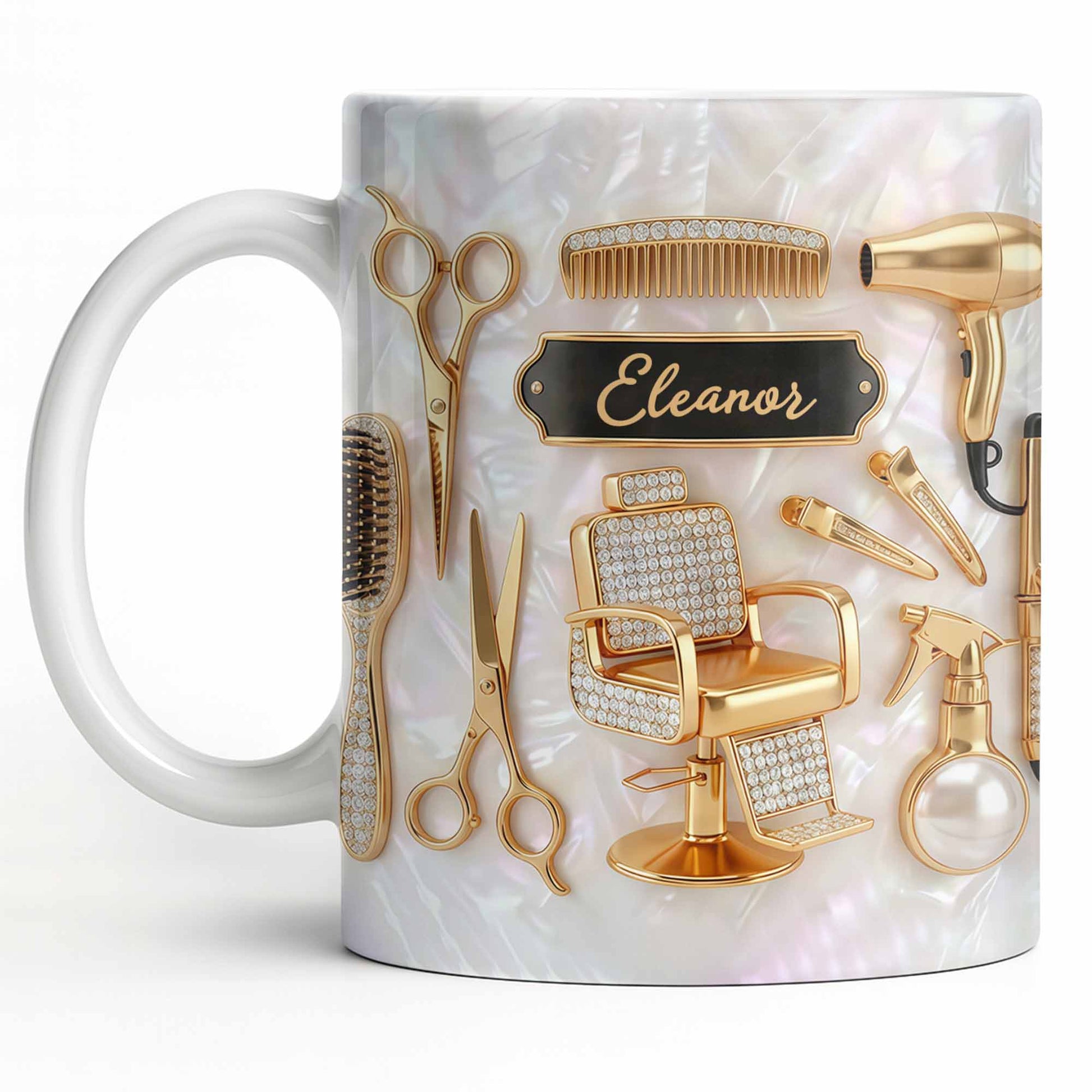 Master of Style Gold Salon Chair Scissors and Professional Hair Artistry