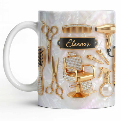 Master of Style Gold Salon Chair Scissors and Professional Hair Artistry