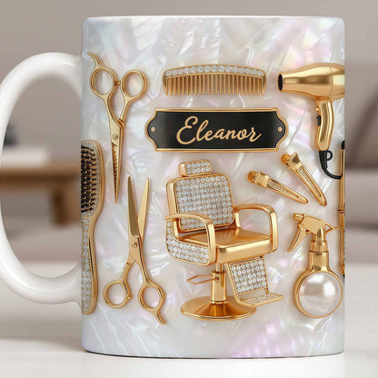 Master of Style Gold Salon Chair Scissors and Professional Hair Artistry