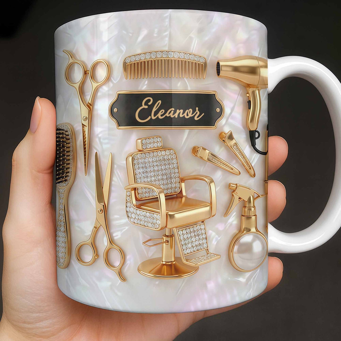 Master of Style Gold Salon Chair Scissors and Professional Hair Artistry