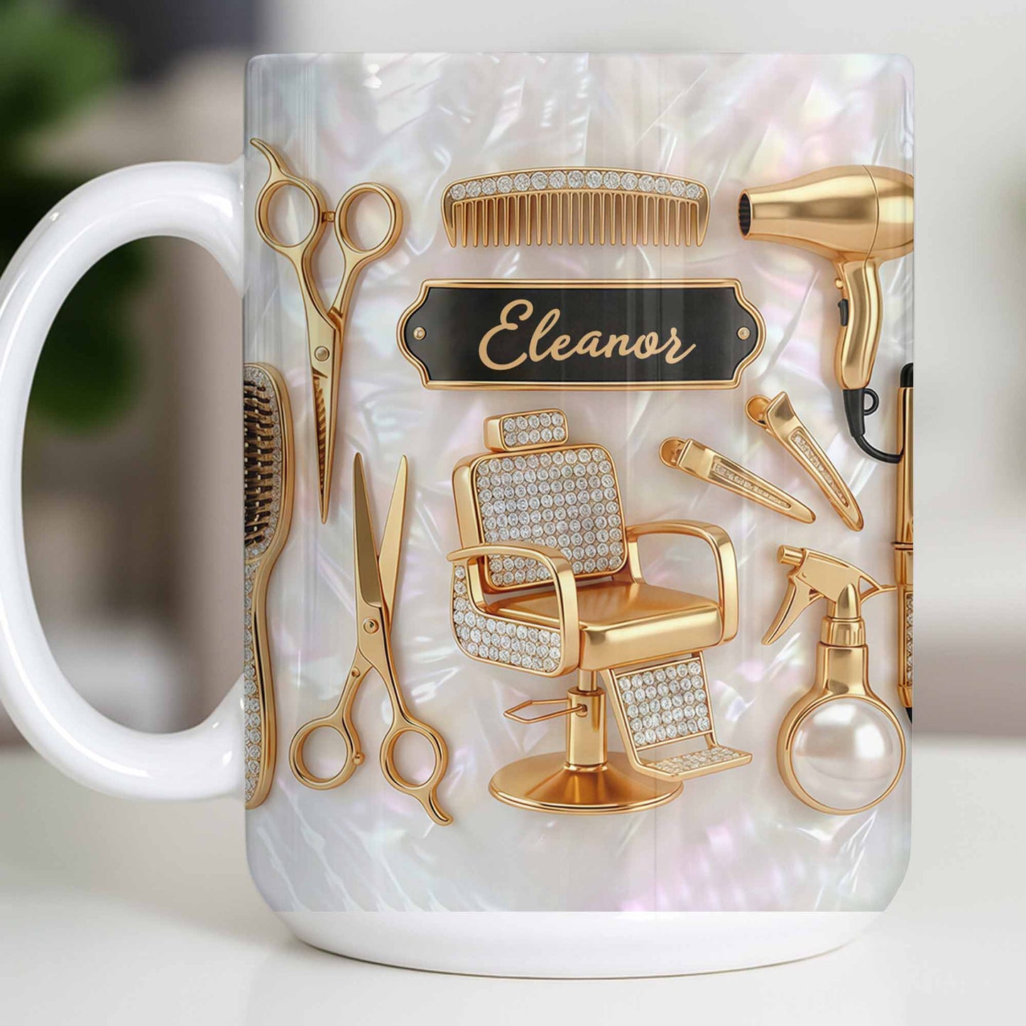 Master of Style Gold Salon Chair Scissors and Professional Hair Artistry