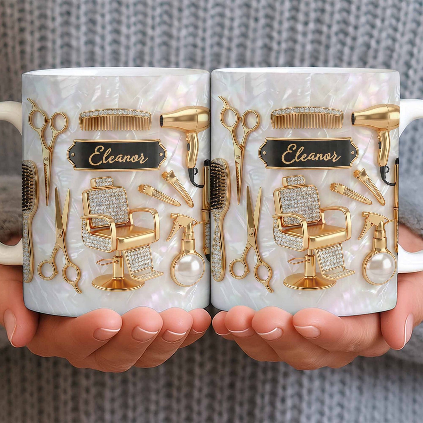 Master of Style Gold Salon Chair Scissors and Professional Hair Artistry