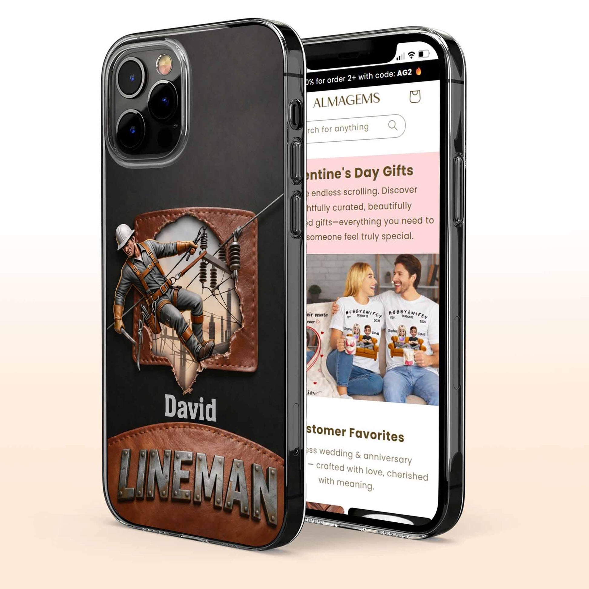 Lineman Utility Worker Working On Power Lines