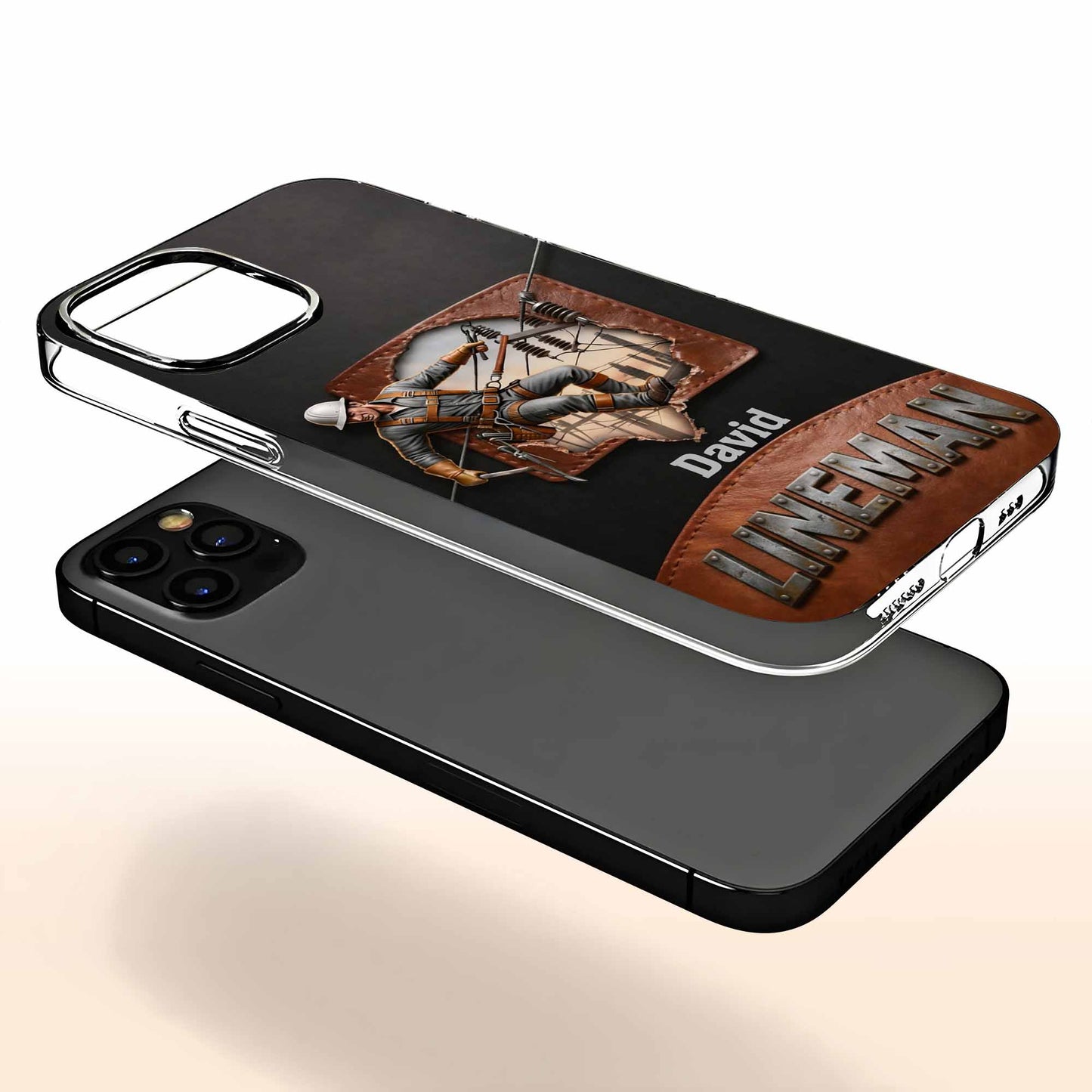 Lineman Utility Worker Working On Power Lines