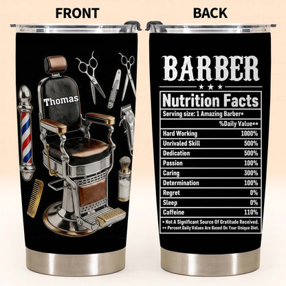 Barber Nutrition Facts With Barber Chair And Tools