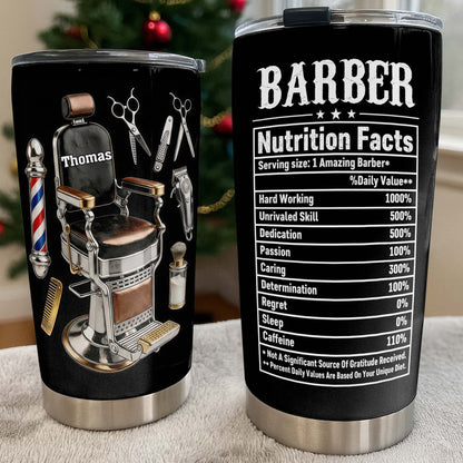 Barber Nutrition Facts With Barber Chair And Tools