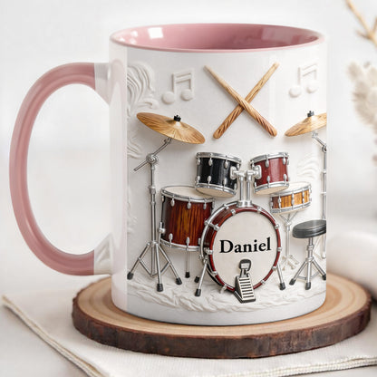 A Drummer's Heart Beats With Rhythm Custom Drum Set And Music Notes