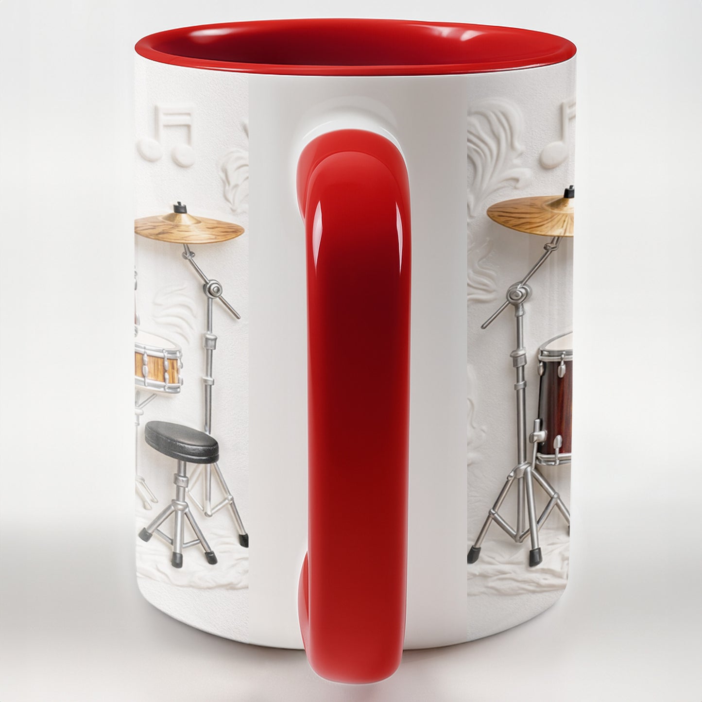 A Drummer's Heart Beats With Rhythm Custom Drum Set And Music Notes