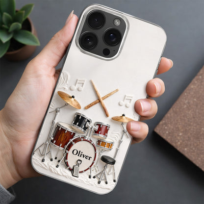 A Passion For Rhythm With 3D Drum Kit And Musical Notes