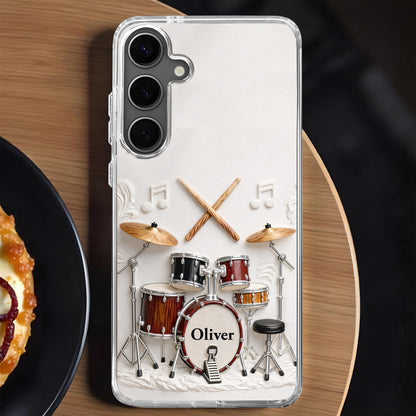 A Passion For Rhythm With 3D Drum Kit And Musical Notes