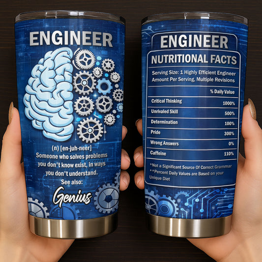 Engineer Someone Who Solves Problems Brain And Gears Design - Personalized Custom Stainless Steel Tumbler 20oz 30oz - JBS136_TB