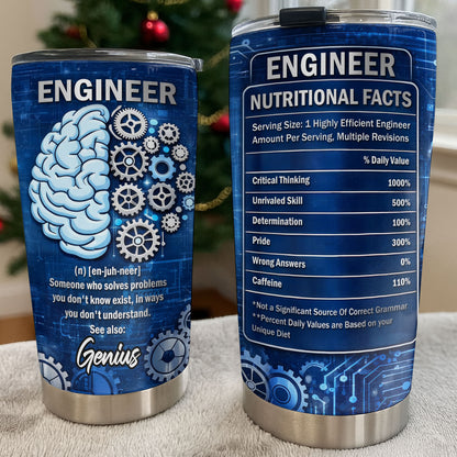 Engineer Someone Who Solves Problems Brain And Gears Design - Personalized Custom Stainless Steel Tumbler 20oz 30oz - JBS136_TB