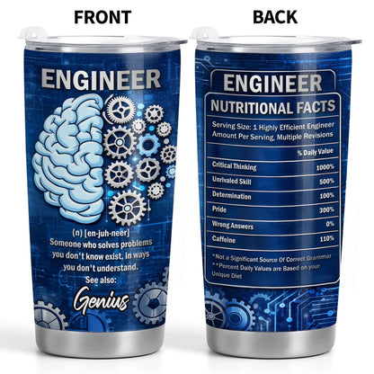 Engineer Someone Who Solves Problems Brain And Gears Design - Personalized Custom Stainless Steel Tumbler 20oz 30oz - JBS136_TB