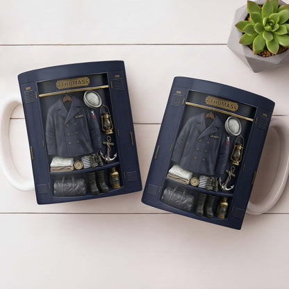 US Navy Locker With Uniform Anchor And Sailor Gear
