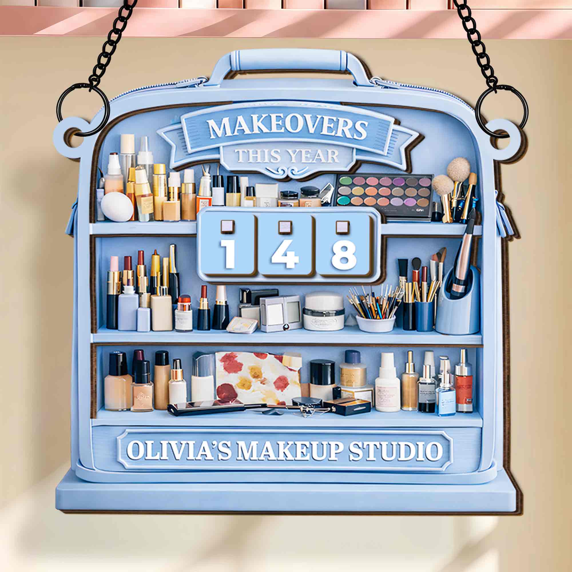 Makeovers This Year Personalized Custom Tracker Sign, Gift For Makeup ...