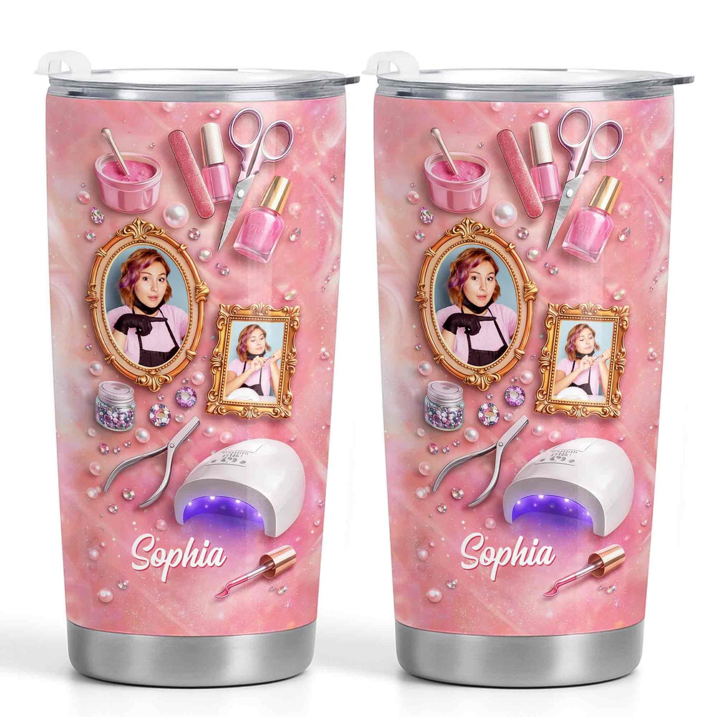 Fabulous Nail Tech Life With Custom Photo And 3D Nail Tools - Personalized Custom Stainless Steel Tumbler 20oz 30oz - JBS188_TB