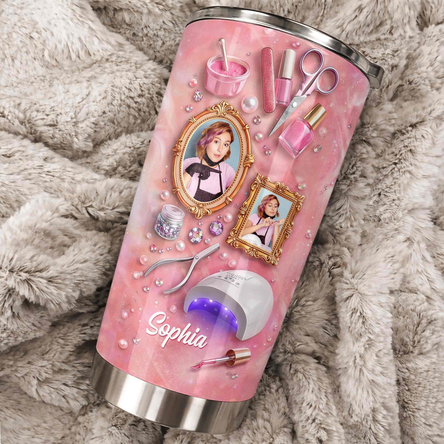 Fabulous Nail Tech Life With Custom Photo And 3D Nail Tools - Personalized Custom Stainless Steel Tumbler 20oz 30oz - JBS188_TB