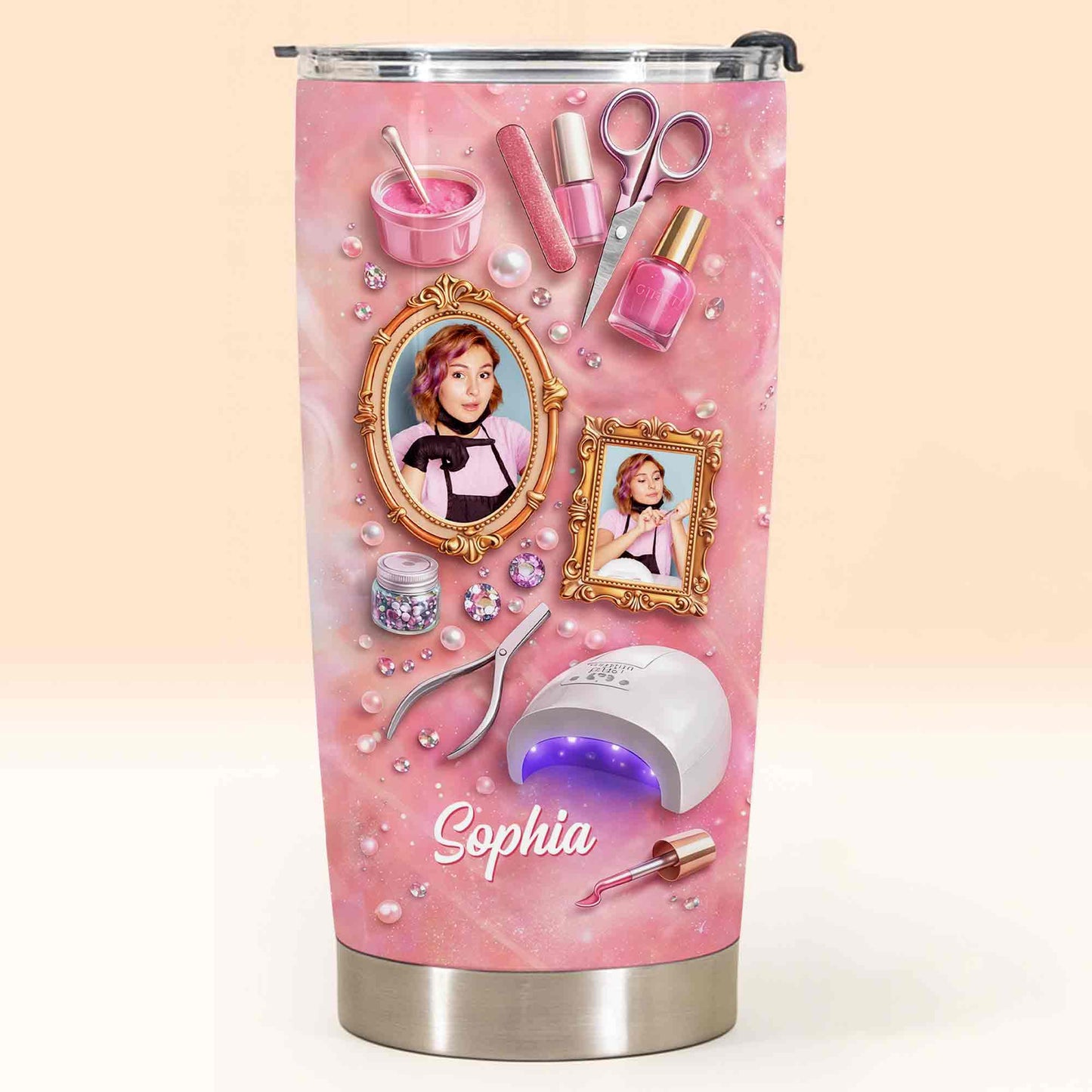 Fabulous Nail Tech Life With Custom Photo And 3D Nail Tools - Personalized Custom Stainless Steel Tumbler 20oz 30oz - JBS188_TB