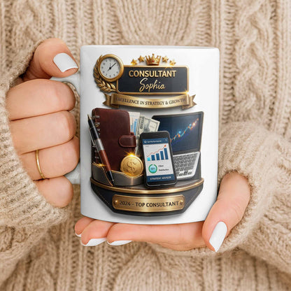 Consultant Excellence In Strategy And Growth With Professional Business Objects - Personalized Custom Coffee Mug - JBS205_MG
