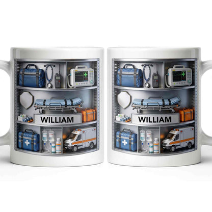 Save Lives Every Day Ambulance Driver With Medical Equipment 3D Effect - Personalized Custom Coffee Mug - JBS213_MG