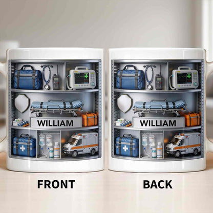 Save Lives Every Day Ambulance Driver With Medical Equipment 3D Effect - Personalized Custom Coffee Mug - JBS213_MG